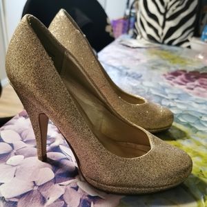 Gold Glitter High Heel shoes